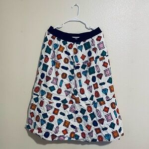 Maeve by.Anthropologie Multicolor Gem Print A-Line Skirt